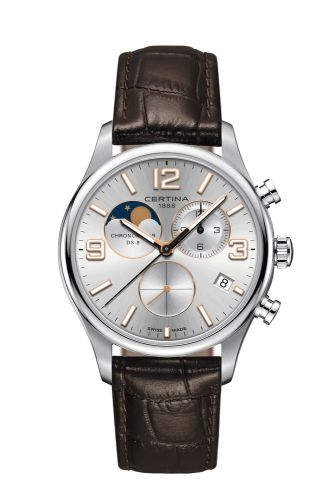 Certina DS-8 Chronograph Moon Phase Stainless Steel / Silver
