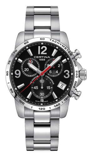 Certina DS Podium Chronograph 1/10 Sec Stainless Steel / Black / Bracelet