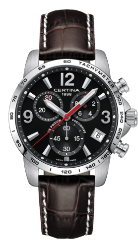 Certina DS Podium Chronograph 1/10 Sec Stainless Steel / Black / Strap