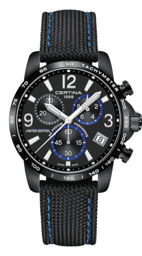 Certina DS Podium Chronograph 1/10 Sec PVD / Black / Strap