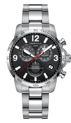 Certina DS Podium Chronograph GMT Stainless Steel / Black / Bracelet