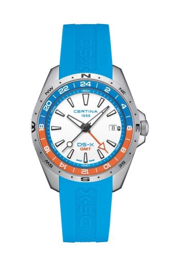 Certina DS-X GMT Stainless Steel / White / Rubber