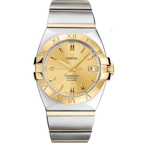 Omega Constellation 35 Chronograph Stainless Steel - Yellow Gold / Champagne