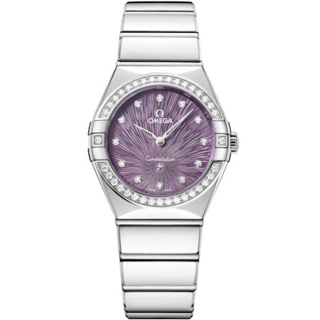 Omega Constellation Manhattan 28 Quartz Stainless Steel - Diamond / Purple Supernova