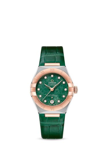 Omega Constellation Manhattan 29 Co-Axial Master Chronometer Stainless Steel / Sedna Gold / Green Aventurine