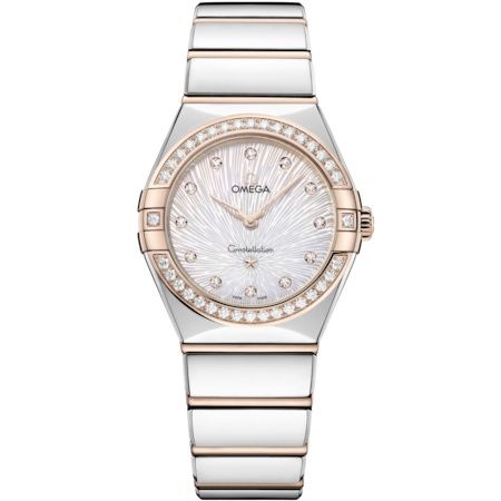 Omega Constellation Manhattan 28 Quartz Stainless Steel - Moonshine Gold - Diamond / MOP Supernova