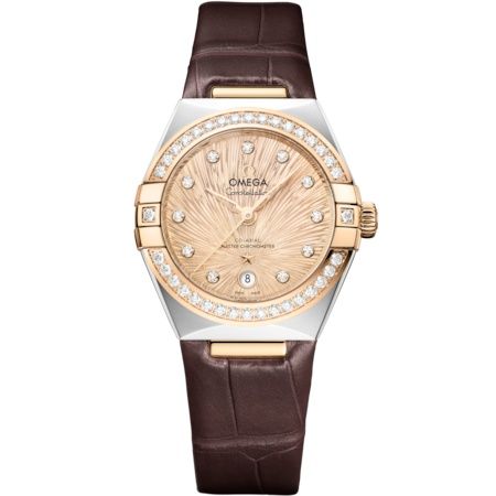 Omega Constellation Manhattan 29 Co-Axial Master Chronometer Stainless Steel - Moonshine Gold - Diamond / Champagne Supernova / Alligator