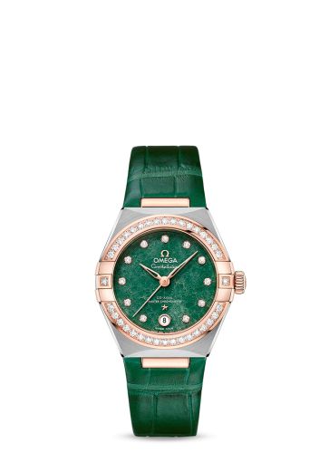 Omega Constellation Manhattan 29 Co-Axial Master Chronometer Stainless Steel / Sedna Gold / Diamond / Green Aventurine