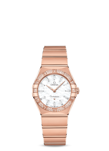 Omega Constellation Manhattan 28 Quartz Sedna / MOP - Diamond / Diamond