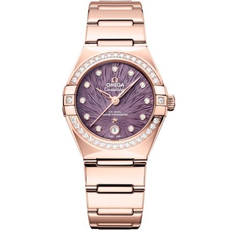 Omega Constellation Manhattan 29 Co-Axial Master Chronometer Moonshine Gold - Diamond / Purple Supernova