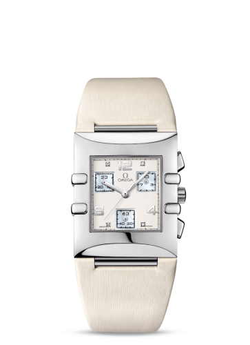 Omega Constellation Quadra Quartz 28 Chronograph Stainless Steel / White / Fabric
