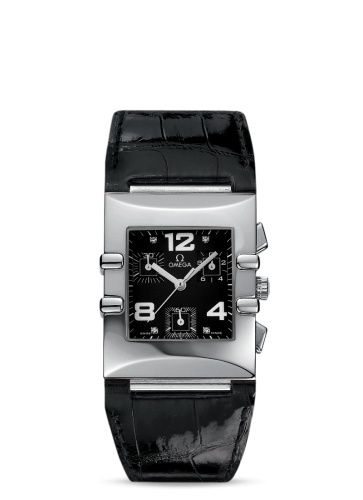 Omega Constellation Quadra Quartz 28 Chronograph Stainless Steel / Black / Alligator