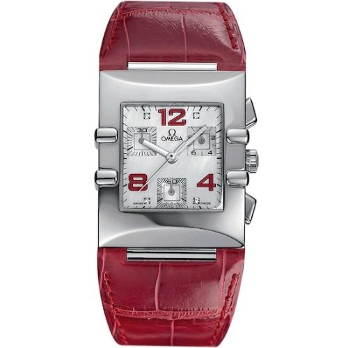 Omega Constellation Quadra Quartz 28 Chronograph Stainless Steel / MOP/ Alligator