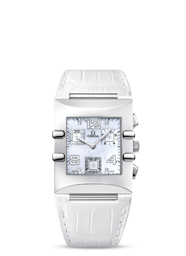 Omega Constellation Quadra Quartz 28 Chronograph Stainless Steel / MOP/ Alligator