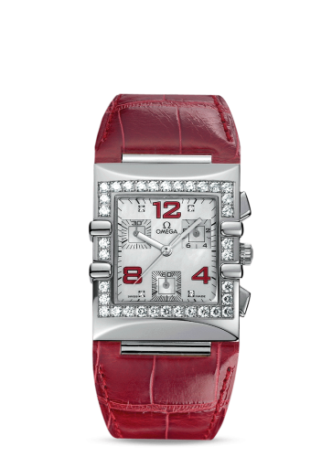 Omega Constellation Quadra Quartz 28 Chronograph Stainless Steel / Diamond / MOP/ Alligator