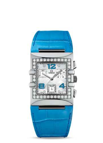 Omega Constellation Quadra Quartz 28 Chronograph Stainless Steel / Diamond / MOP/ Alligator