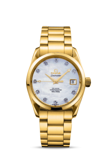 Omega Seamaster Aqua Terra 150M Co-Axial 36.2 Yellow Gold / Diamond / MOP / Bracelet