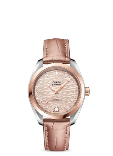 Omega Seamaster Aqua Terra 150M Master Chronometer 34 Stainless Steel / Sedna Gold / Grey - Diamond / Alligator
