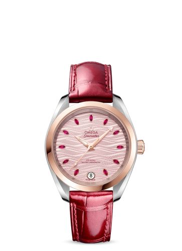Omega Seamaster Aqua Terra 150M Master Chronometer 34 Stainless Steel / Sedna Gold / Pink - Ruby / Alligator