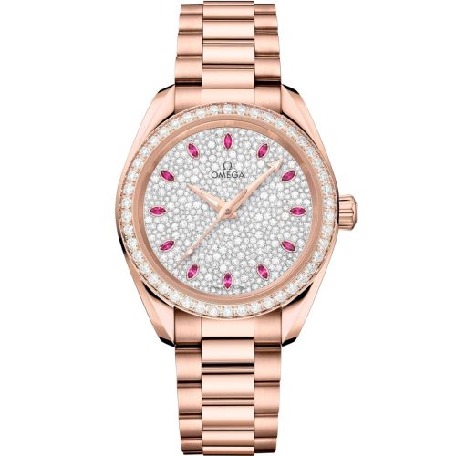 Omega Seamaster Aqua Terra 150M Master Chronometer 34 Sedna Gold / Diamond / Snow Ruby / Bracelet