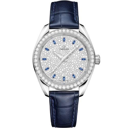 Omega Seamaster Aqua Terra 150M Master Chronometer 34 Canopus Gold - Diamond / Snow Sapphire / Alligator