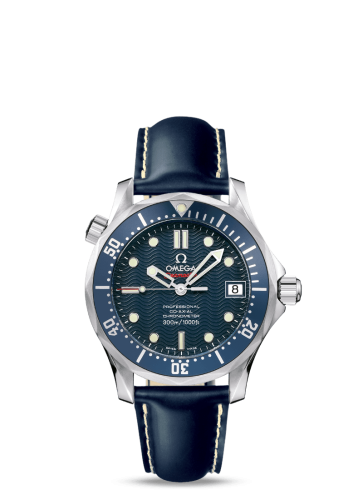 Omega Seamaster Diver 300M Co-Axial 36.25 Stainless Steel / Blue / Rubber