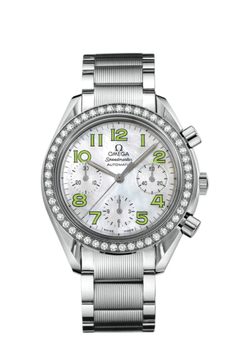 Omega Speedmaster Reduced Ladies Stainless Steel / Diamond / MOP / Green / Bracelet