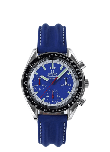 Omega Speedmaster Reduced Stainless Steel / Blue / Strap / Schumacher
