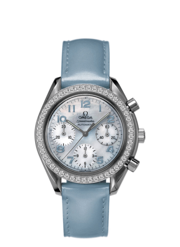 Omega Speedmaster Reduced Ladies Stainless Steel / Diamond / MOP / Blue
