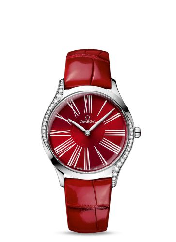 Omega De Ville Trésor 36 Stainless Steel / Red - Roman / Alligator