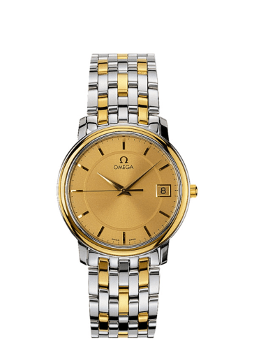 Omega De Ville Prestige Quartz 34.4 Stainless Steel / Yellow Gold / Champagne / Bracelet