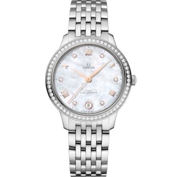 Omega De Ville Master Chronometer 34 Stainless Steel - Diamond / MOP / Bracelet