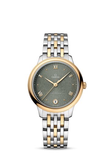 Omega De Ville Master Chronometer 34 Stainless Steel - Yellow Gold / Green / Bracelet