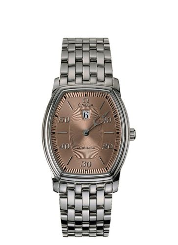 Omega De Ville Tonneau Automatic Jump Hour Stainless Steel / Salmon / Bracelet