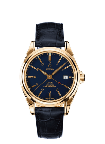 Omega De Ville Co-Axial 38.7 GMT Yellow Gold / Blue