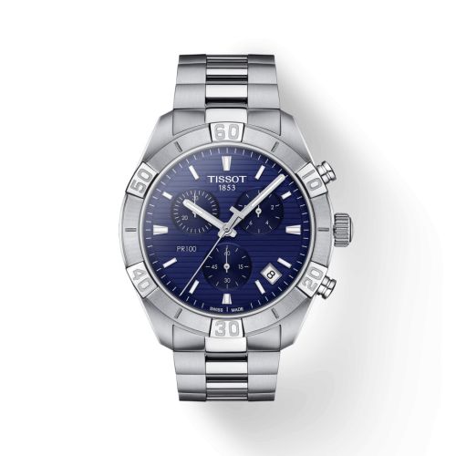 Tissot PR 100 Sport Gent Chronograph Stainless Steel / Blue / Bracelet