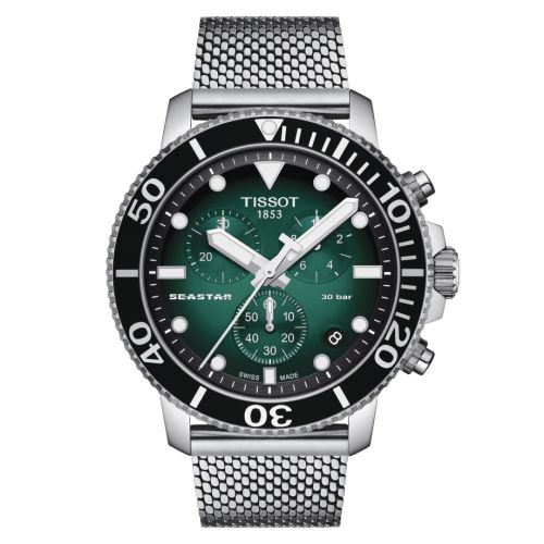 Tissot Seastar 1000 Chronograph Quartz 45.5 Stainless Steel / Gradient Grey / Mesh