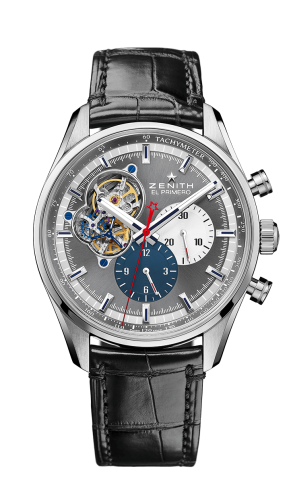 Zenith El Primero Chronomaster Open Stainless Steel / Grey 1969 / Alligator