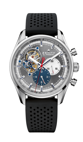 Zenith El Primero Chronomaster Open Stainless Steel / Grey 1969 / Rubber