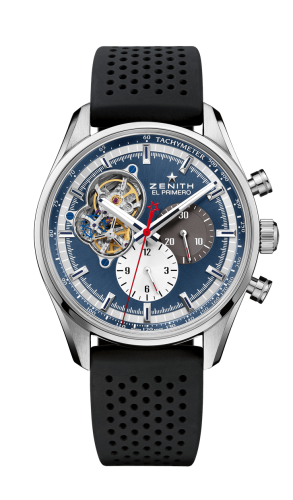 Zenith El Primero Chronomaster Open Stainless Steel / Blue 1969 / Rubber