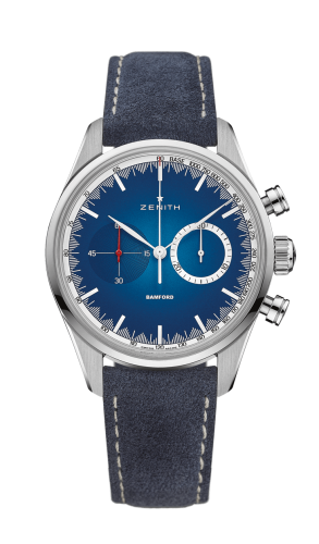 Zenith El Primero Chronomaster 38 Stainless Steel / Solar Blue / Alcantara