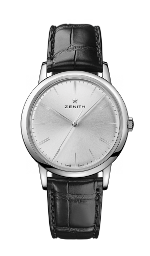 Zenith Elite Classic Stainless Steel / Silver / Alligator