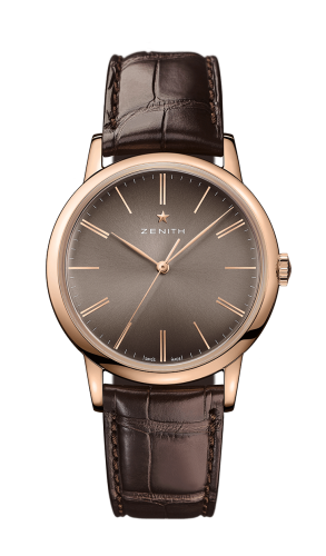 Zenith Elite Classic Rose Gold / Brown / Alligator